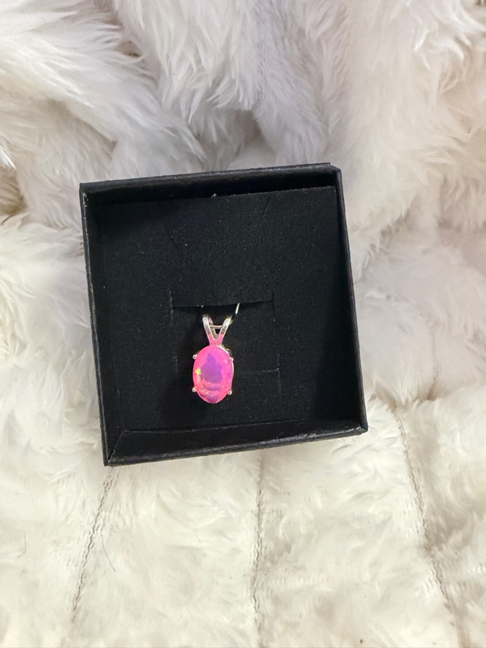 Pink Opal Natural Mined Stone 925 Pendant